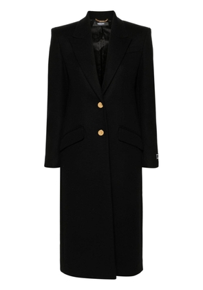 Versace single-breasted wool-blend coat - Black
