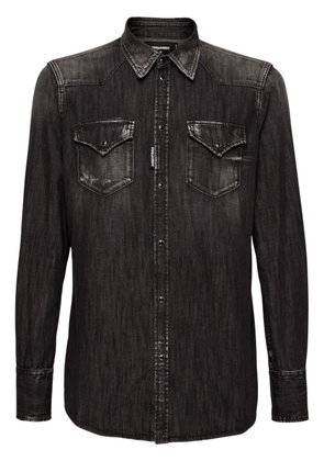 Dsquared2 long-sleeve washed denim shirt - Black
