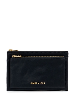Bimba y Lola logo-lettering zipped wallet - Black