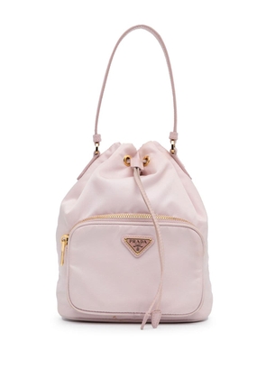 Prada Pre-Owned 2019-2023 Re-Nylon Saffiano Trimmed Duet bucket bag - Pink