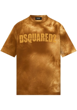 Dsquared2 logo-print tie-dye cotton T-shirt - Brown