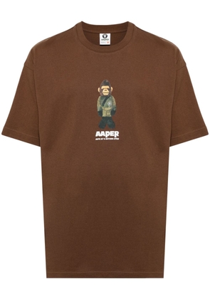 AAPE BY *A BATHING APE® logo-print cotton T-shirt - Brown