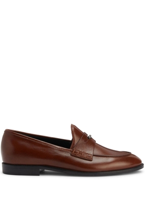 Giuseppe Zanotti Archiel penny-slot leather loafers - Brown