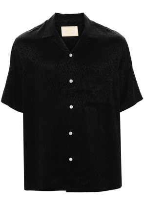 Portuguese Flannel leopard-jacquard shirt - Black