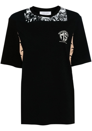 Marine Serre logo-print cotton T-shirt - Black