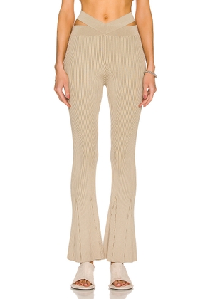 Dion Lee Cross Rib Pant in Sand & Military - Beige. Size S (also in ).