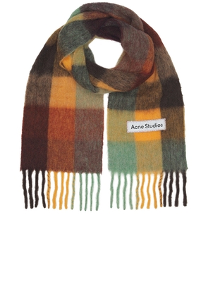 Acne Studios Scarf in Chestnut Brown  Yellow  & Green - Brown. Size all.