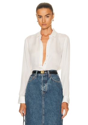 NILI LOTAN Gaia Slim Shirt in Ivory - Ivory. Size L (also in M, S, XS).
