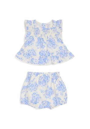 Ralph Lauren Kids Cotton Floral Top And Shorts Set (3-24 Months)