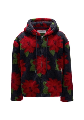 Jw Anderson Floral Hooded Fleece Jacket