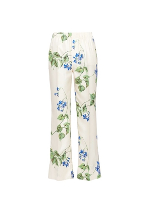 Prada Silk Twill Floral Trousers