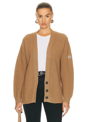 Moncler Long Sleeve Cardigan in Camel - Brown. Size XS (also in ).