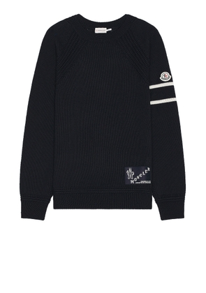 Moncler Wool Blend Crewneck in Navy - Blue. Size L (also in XL/1X).