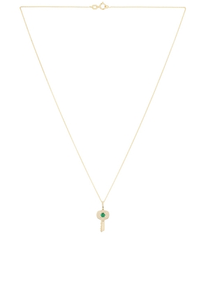 STONE AND STRAND Home Sweet Home Emerald Necklace in 10k Gold & Emerald - Metallic Gold. Size all.