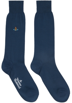 Vivienne Westwood Navy Uni Colour Plain Socks