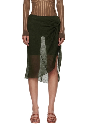 Isa Boulder Green Wrap Miniskirt