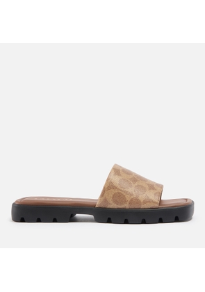 Coach Women's Florence Coated Canvas Sliders - UK 3