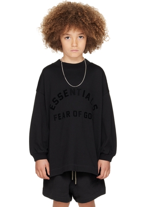 Fear of God ESSENTIALS Kids Black Bonded Long Sleeve T-Shirt