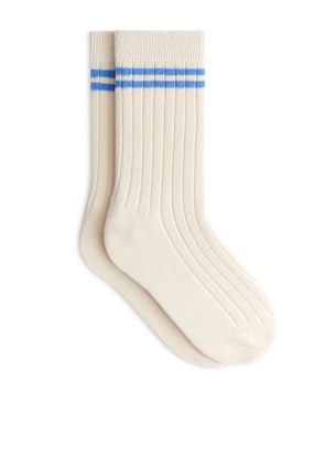 Rib Knit Socks Set of 2 - Blue