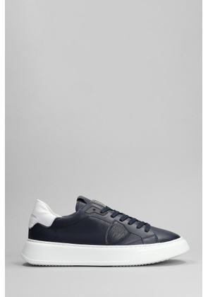 Philippe Model Temple Low Sneakers In Blue Leather