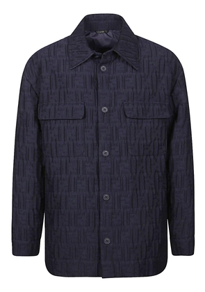 Fendi Monogrammed Collared Long-Sleeve Shirt