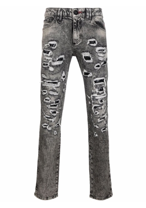 Philipp Plein distressed slim-cut jeans - Grey
