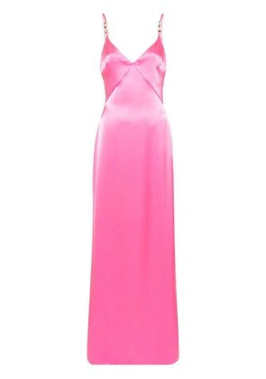 David Koma Pink Satin Long Dress