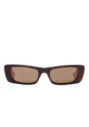 Gucci Eyewear Interlocking G rectangle-frame sunglasses - Brown