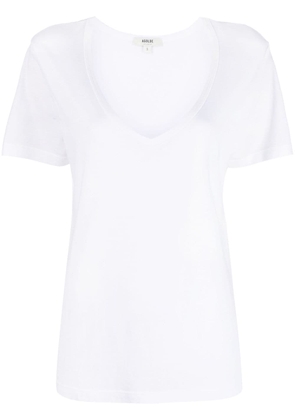 AGOLDE V-neck cotton-blend T-shirt - White