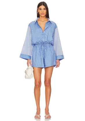 FAITHFULL THE BRAND Capaci Playsuit in Blue. Size XL, XS.