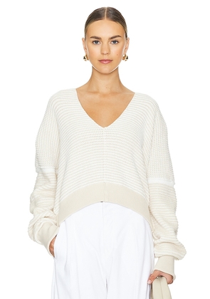 Free People Wtf Into You Pullover in Neutral. Size M, S, XL, XS.