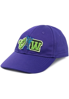 Off-White logo-patch varsity baseball cap - Purple