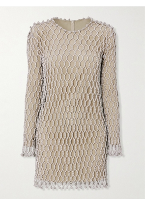 Valentino Garavani - Crystal-embellished Mesh Mini Dress - Silver - IT38,IT40