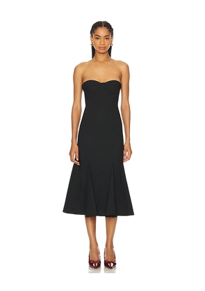 LPA Bianca Midi Dress in Black. Size M, S, XL, XS, XXS.