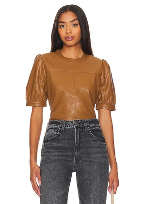 Steve Madden Miller Leather Top in Cognac. Size XS.