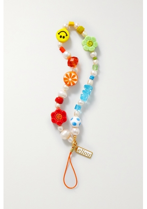 ÉLIOU - Zinia Gold-tone, Pearl And Bead Phone Strap - Orange - One size