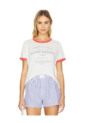 The Laundry Room Saint Tropez Tee in White. Size M, S, XL, XS.