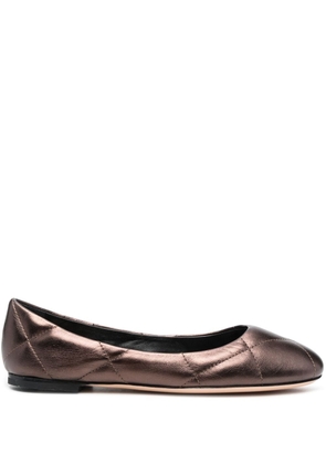 AGL Karin padded leather ballerina shoes - Brown