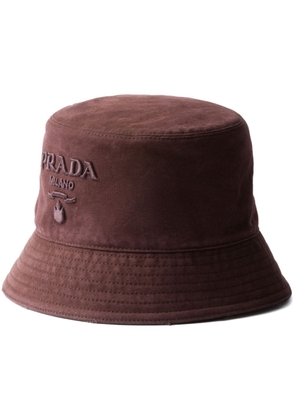 Prada logo embroidered bucket hat