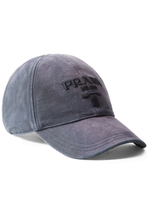 Prada logo embroidered baseball hat - Blue
