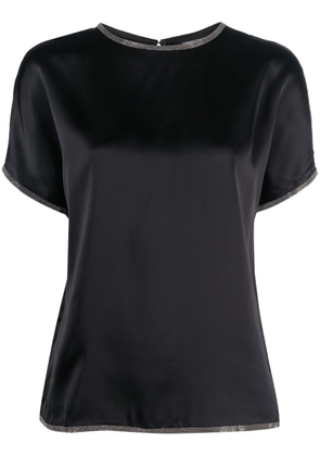 Fabiana Filippi embellished satin T-shirt - Black