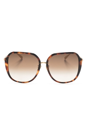 Linda Farrow Sofia oversize-frame sunglasses - Gold