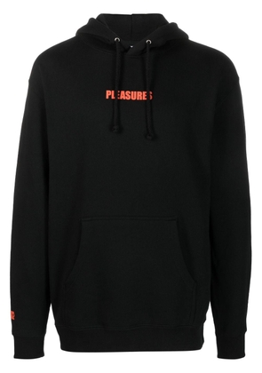 Pleasures logo-print long-sleeve hoodie - Black