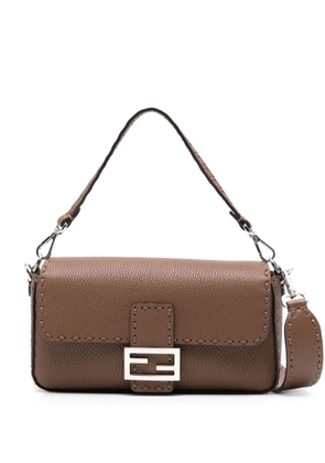 FENDI Baguette leather shoulder bag - Brown