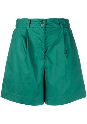 Woolrich pleat-detail high-waisted shorts - Green