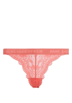 Karl Lagerfeld brazilian-style lace briefs - Pink