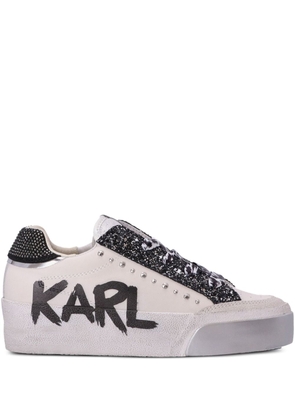 Karl Lagerfeld Skool Max Karl Graffiti leather trainers - Neutrals