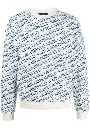 Karl Lagerfeld logo-print cotton sweatshirt - White