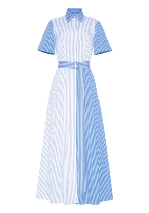 Adam Lippes Leighton stripe-print poplin shirt dress - Blue