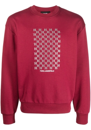 Karl Lagerfeld logo-print organic cotton sweatshirt - Red